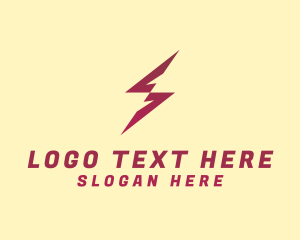 Thunder - Electric Lightning Zigzag logo design