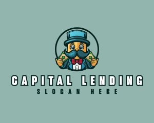 Lending - Money Dollar Moustache logo design