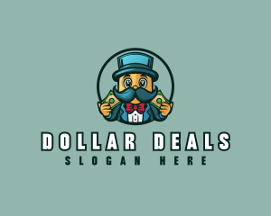 Dollar - Money Dollar Moustache logo design
