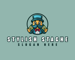 Money Dollar Moustache  logo design