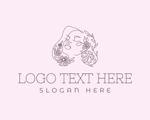 Aesthetics - Floral Woman Beauty logo design