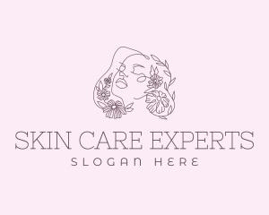 Floral Woman Beauty logo design