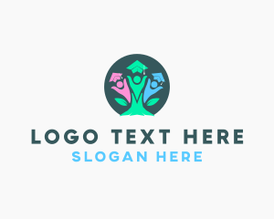 Social - Knowledge Human Tree logo design