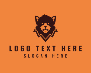 Lone Wolf - Bear Head Wildlife logo design