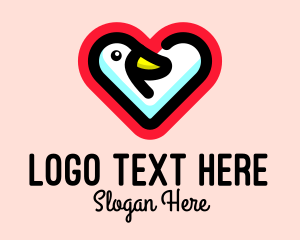 Forest - Heart Duck Animal logo design