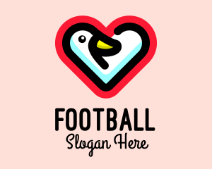 Heart Duck Animal Logo