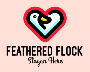 Geese - Heart Duck Animal logo design