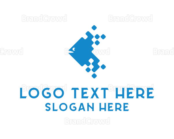 Digital Pixel Fish Logo