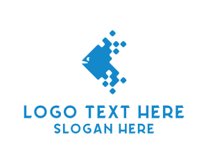 Digital Pixel Fish logo design