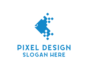 Digital Pixel Fish logo design