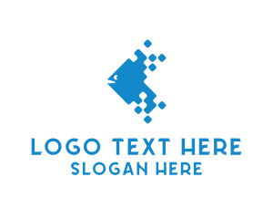 Pixelated - Digital Pixel Fish logo design