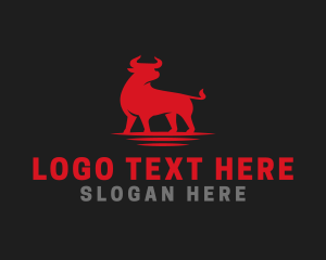 Meat - Wild Bull Silhouette logo design