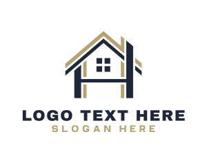 Land Developer - House Realty Letter H logo design