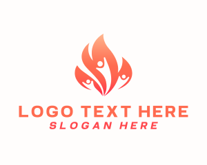 Athletic - Fitness Flame People logo design