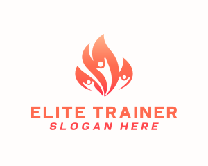 Fitness Flame People logo design