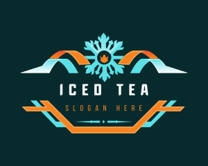 Fire Ice Snowflake logo design