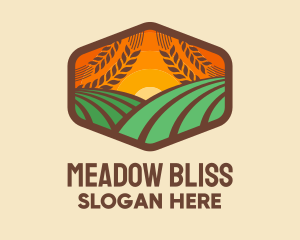 Meadow - Meadow Sunrise Badge logo design