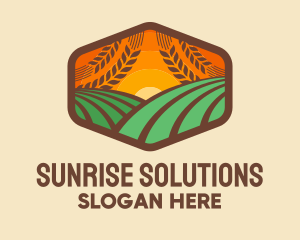 Meadow Sunrise Badge logo design