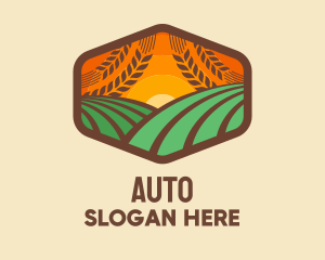 Vegetable - Meadow Sunrise Badge logo design