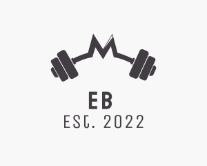 Bodybuilding - Dumbbell Weights Letter M logo design