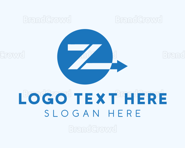Blue Arrow Letter Z Logo