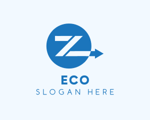Shipping - Blue Arrow Letter Z logo design