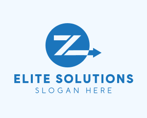 Shipping Service - Blue Arrow Letter Z logo design