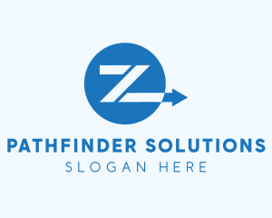 Directional - Blue Arrow Letter Z logo design