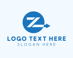 Blue Arrow Letter Z Logo