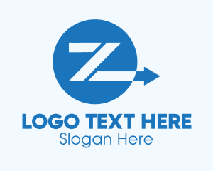 Exchange - Blue Arrow Letter Z logo design