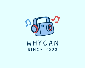 Vlogging - Music Camera Headphones logo design