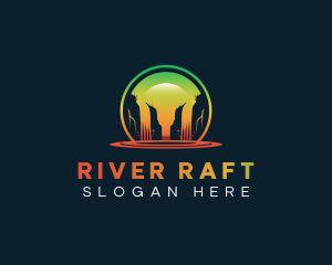 Jamaican River Waterfall logo design