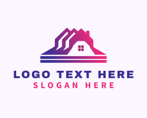 House - Gradient Roof Housing logo design