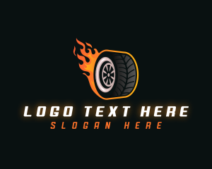 Tire - Flame Wheel Automotive logo design