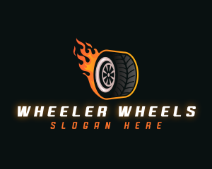 Flame Wheel Automotive logo design