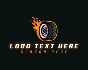 Wheel - Flame Wheel Automotive logo design