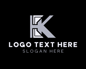 Lettermark - Ironwork Monogram Letter HK logo design