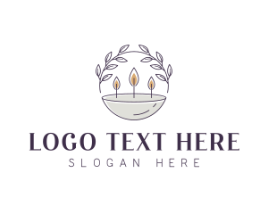 Decor - Candle Decoration Leaf logo design