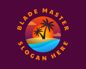 Tropical Island Beach logo design