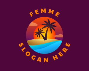 Tropical Island Beach logo design