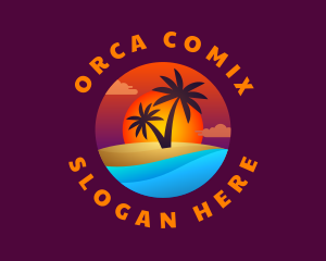 Tropical Island Beach logo design