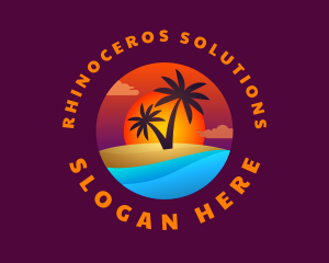 Tropical Island Beach logo design