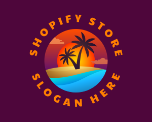 Tropical Island Beach logo design