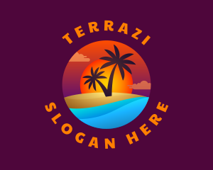 Tropical Island Beach logo design