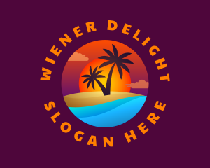 Tropical Island Beach logo design