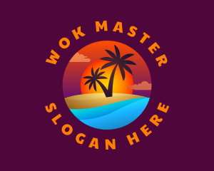 Tropical Island Beach logo design