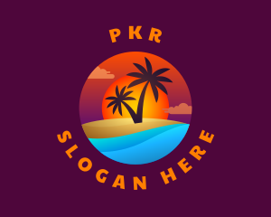 Tropical Island Beach logo design