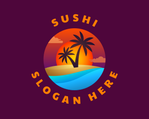 Tropical Island Beach logo design