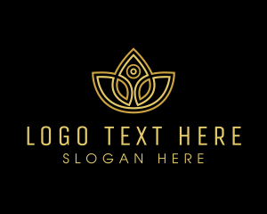 Eco - Gold Luxury Flower Spa logo design