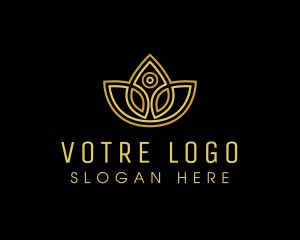Gold Luxury Flower Spa Logo